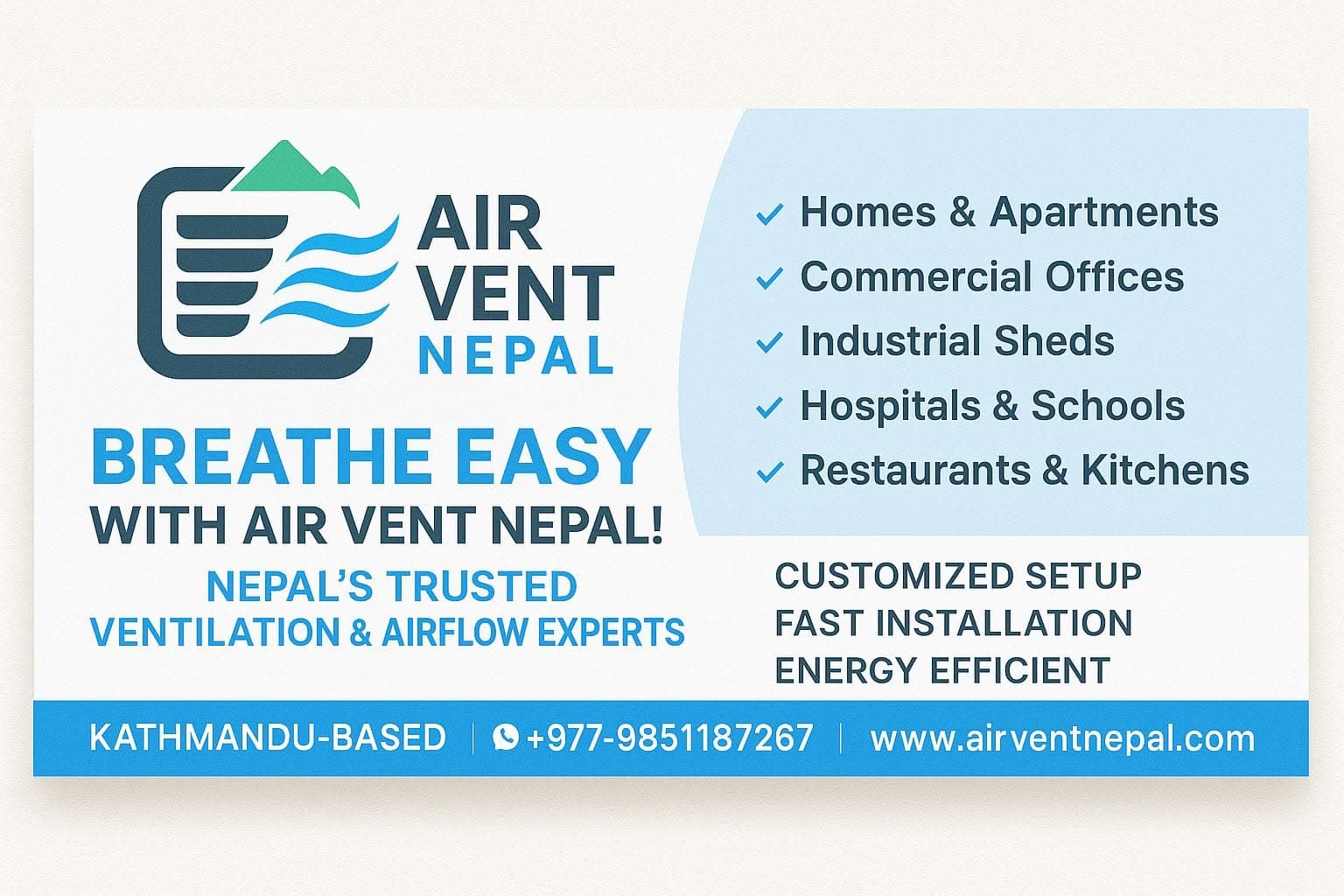 Heat Recovery Ventilator (HRV/ERV) Nepal