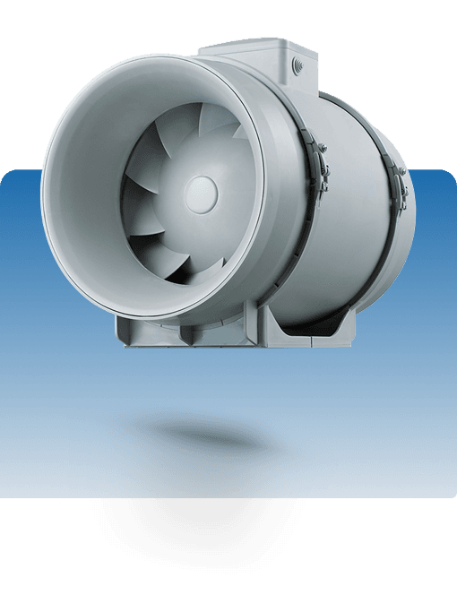 Rounded Inline Duct Fan installation